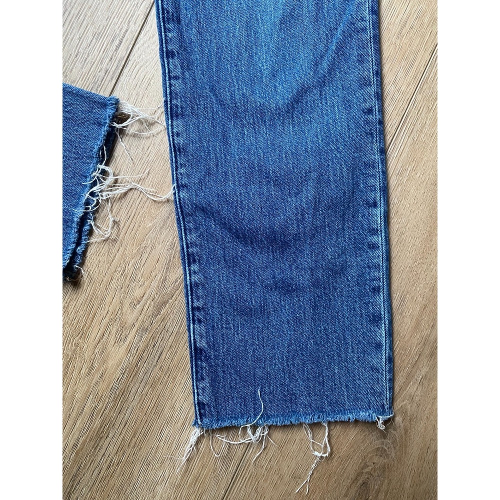 Madewell Perfect Vintage Jeans Womens 27 Blue High Rise Straight Raw Hem - Picture 9 of 9